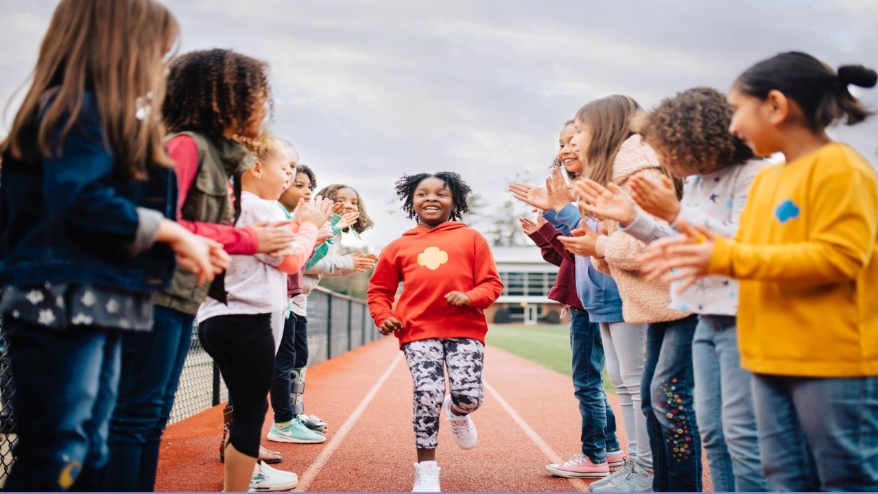 Girl Scouts Happy and Healthy at Track